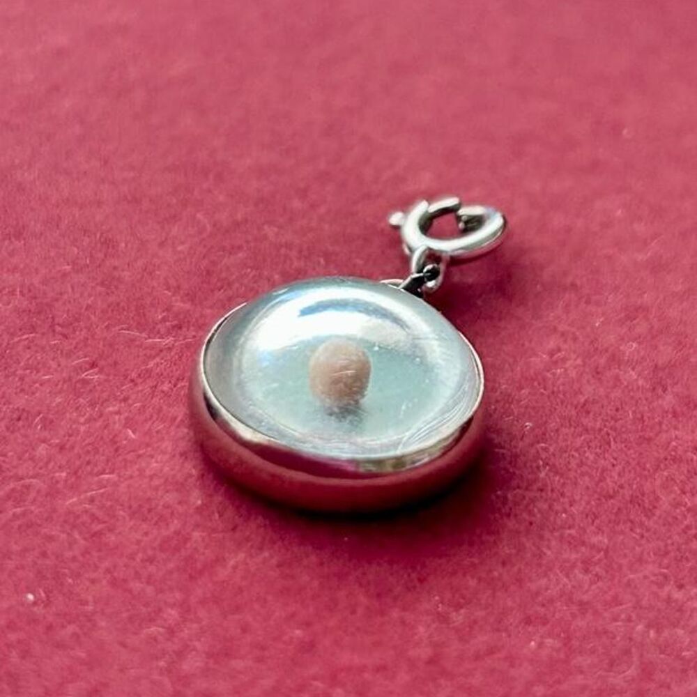 Vintage Sterling Silver Mustard Seed Religious Faith Charm Pendant - Picture 5 of 7